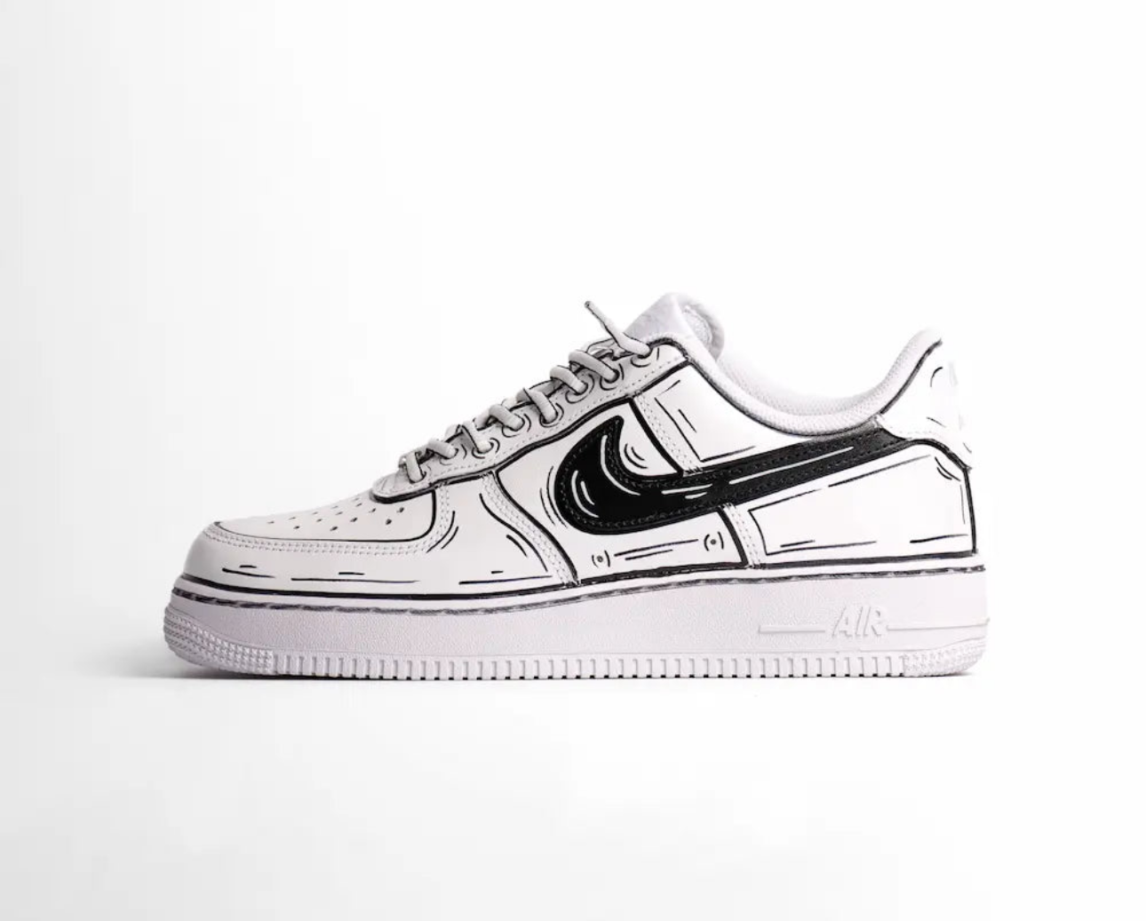 NIKE AIR FORCE 1 COMICS SWOOSH BLACK