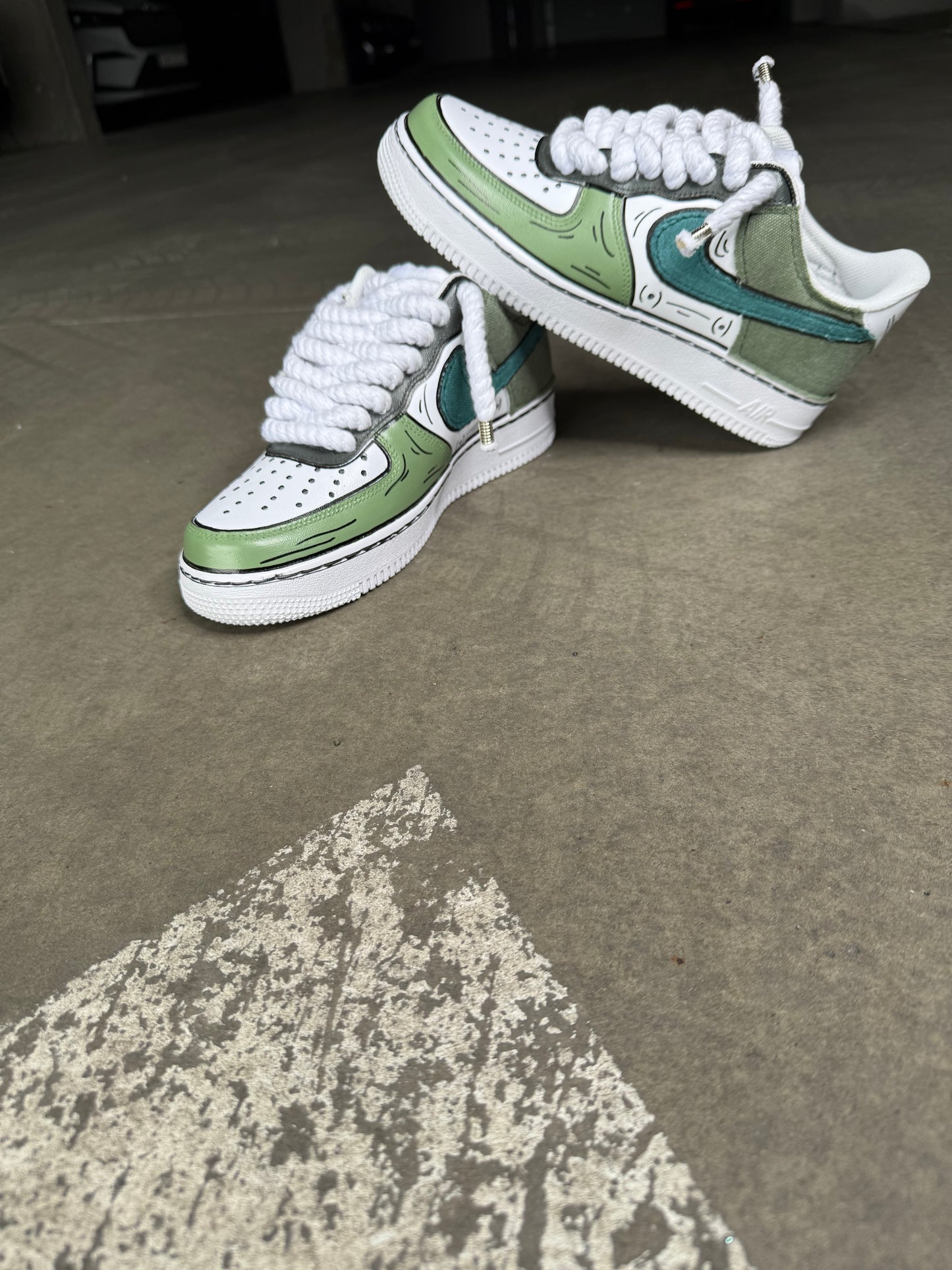 NIKE AIR FORCE 1 COMICS DENIM GREEN