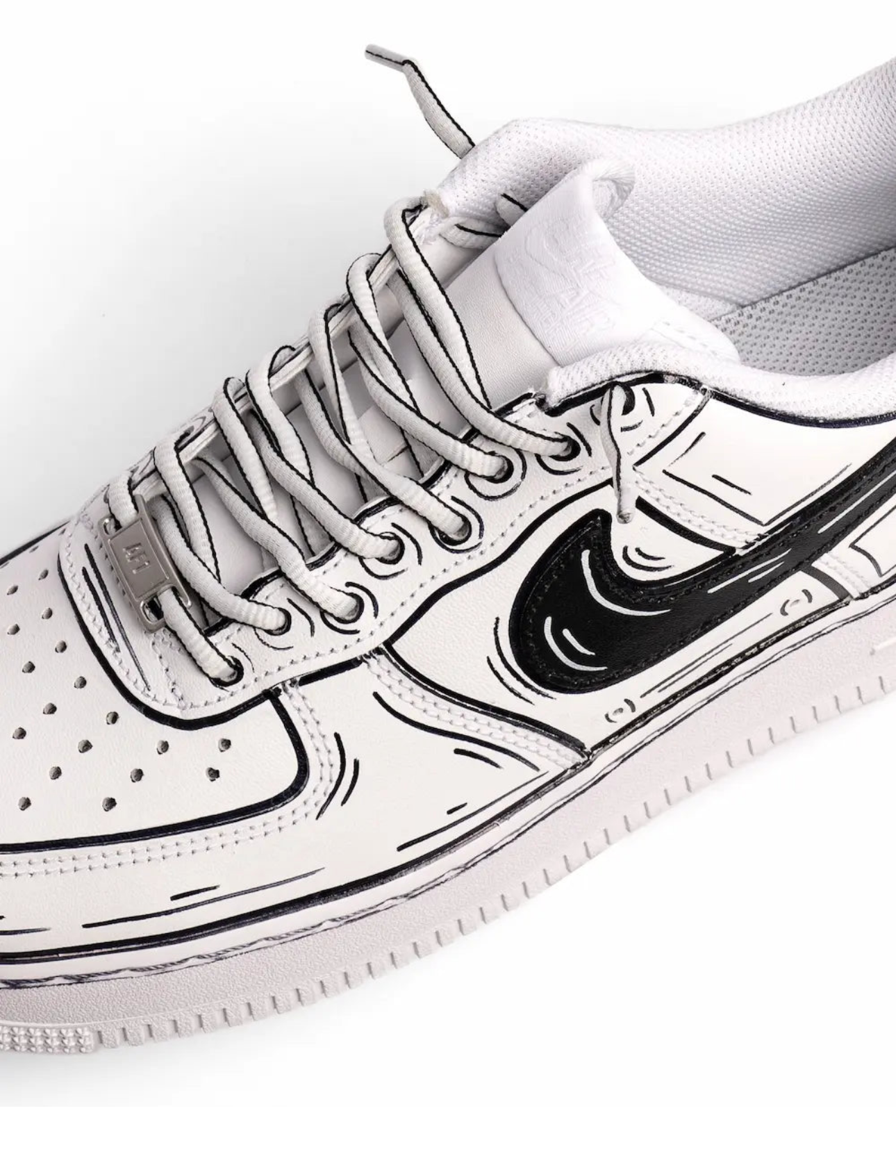 NIKE AIR FORCE 1 COMICS SWOOSH FEKETE