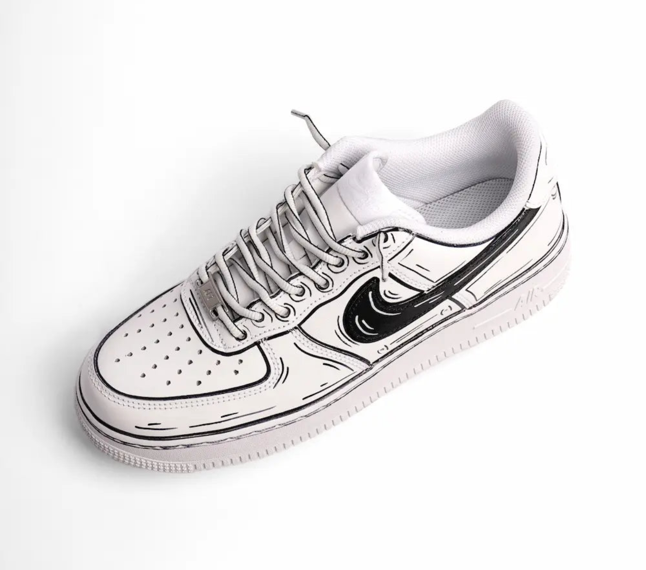 NIKE AIR FORCE 1 COMICS SWOOSH FEKETE