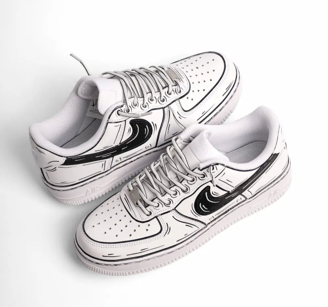 NIKE AIR FORCE 1 COMICS SWOOSH BLACK